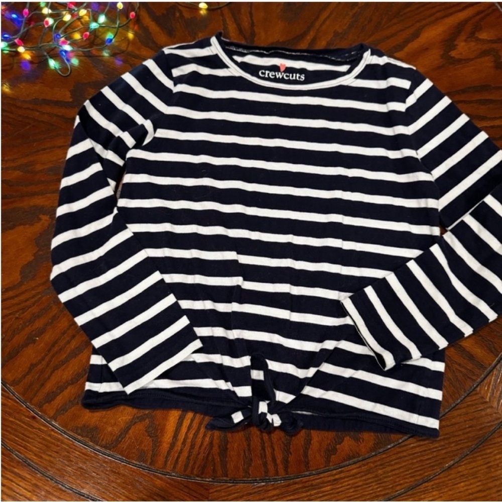 Crewcuts Blue and White Long Sleeve Tee Casual Stripes